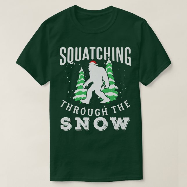 Squatching genom snön  t shirt (Design framsida)
