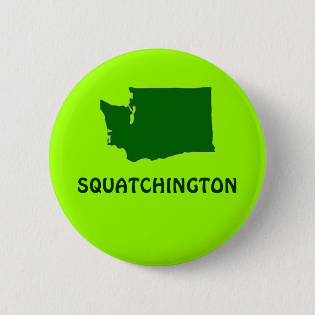 Squatchington Washington State Silhouette Knapp (Framsida)