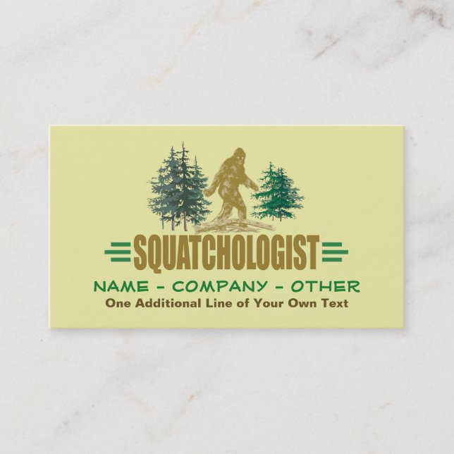 SQUATCHOLOGIST - Funny Sasquatch Believer Visitkort (Framsida)