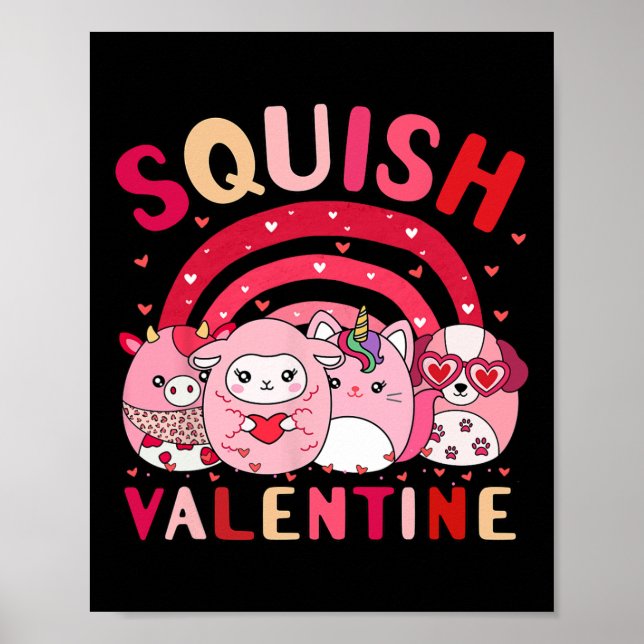 Squate Valentine Squad ger Cute För barn Woman L Poster (Framsidan)