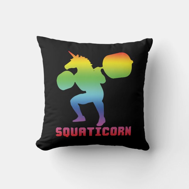 Squaticorn - Leg Day - Squat Unicorn - Workout Kudde (Framsida)