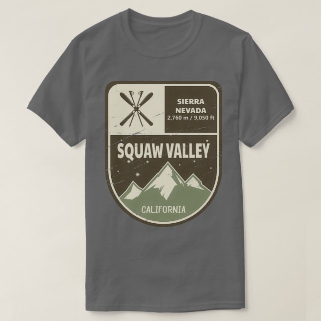 Squaw Valley Sierra Nevada California T Shirt (Design framsida)