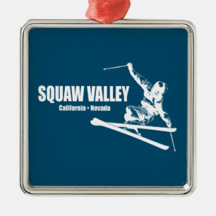 Squaw Valley Ski Resort Skier Julgransprydnad Metall