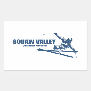 Squaw Valley Ski Resort Skier Rektangulärt Klistermärke