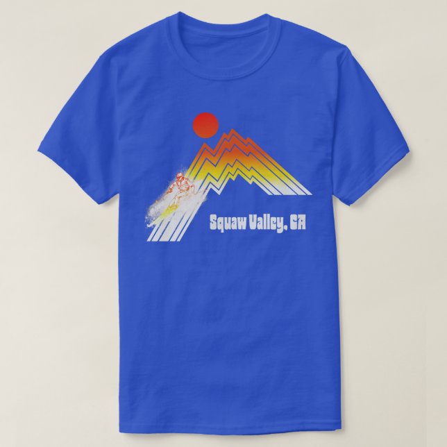 Squaw Valley Tahoe California 70s80s Retro Souveni T Shirt (Design framsida)