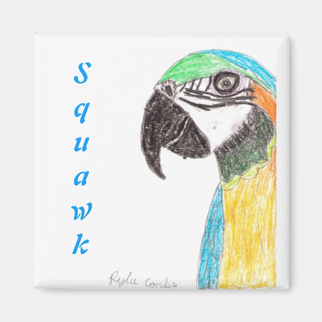 Squawk Parrot Magnet (Framsidan)
