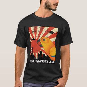 Squawk Zilla Sol Conure Parrot Squawking Kawaii T Shirt
