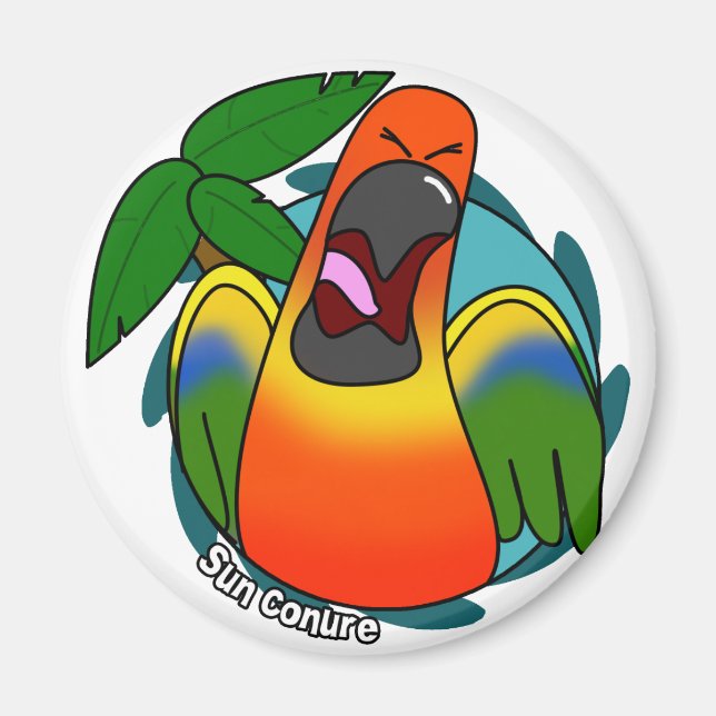 Squawking Sol Conure Magnet (Framsidan)