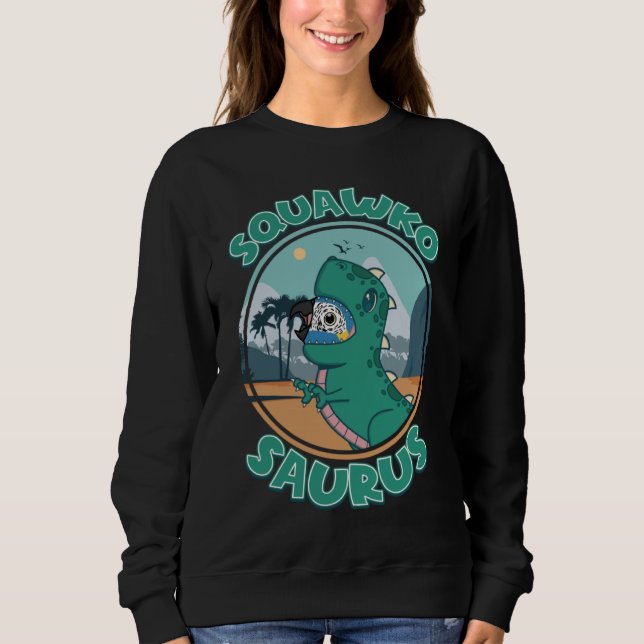 Squawkosaurus Rex Papegoja I Blåstrupig Ara T Shirt (Framsida)