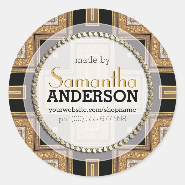 Squazo ArtDeco Guld Black tillverkad av etiketter (Framsida)