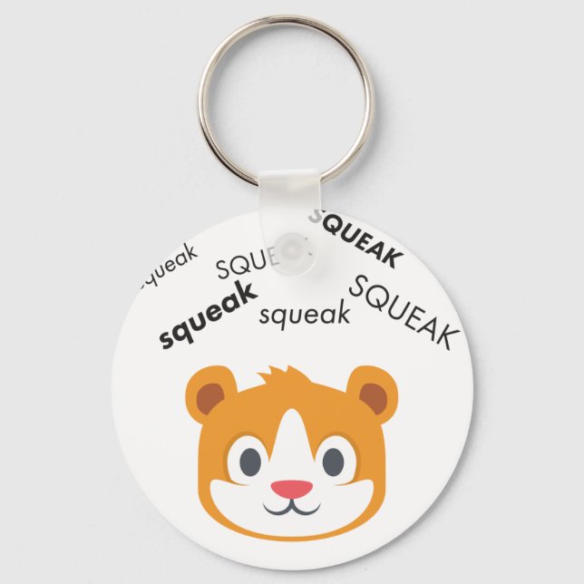 Squeak Hamster Cute Emoji Nyckelring (Framsida)
