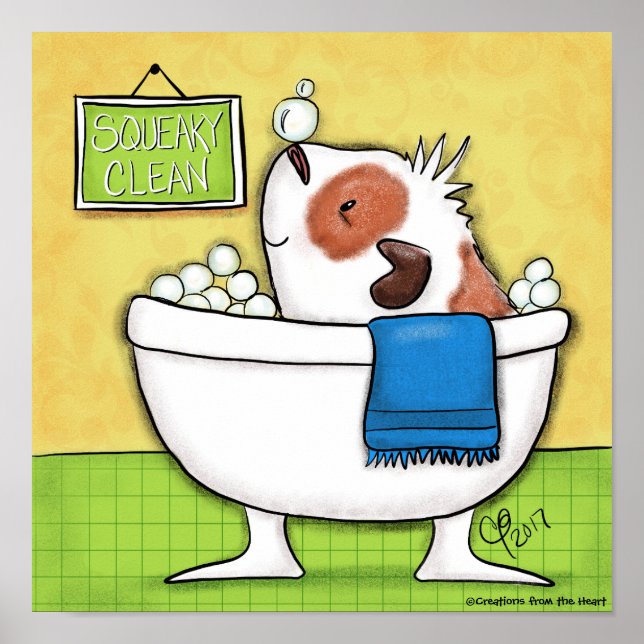 Squeaky Clean Guinea Gris Bubble Bath Poster (Framsidan)