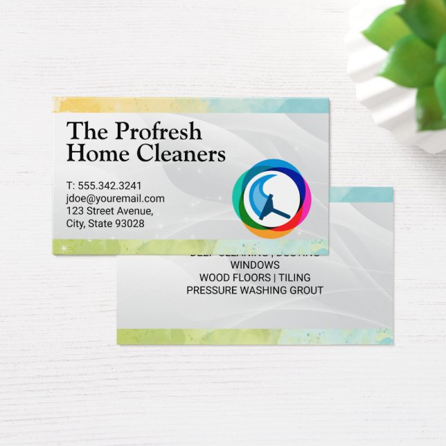 Squeegee Logotyp | Rensare Visitkort (Skivbord)