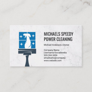 Squeegee Spray Flaska Logotyp House Städning Visitkort
