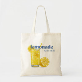 "Squeeze The Day" Citron-Limonade Vattenfärg Somma Tygkasse