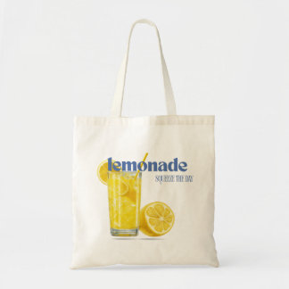 "Squeeze The Day" Citron-Limonade Vattenfärg Somma Tygkasse