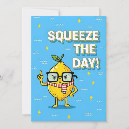 Squeeze the Day funny lemon pun gift Tack Kort