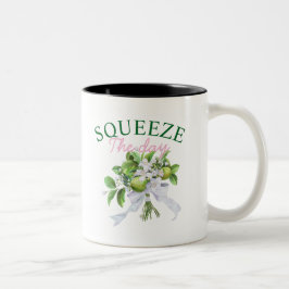 Squeeze The Day Kaffekopp: Rolig Citat Om Citron Två-Tonad Mugg