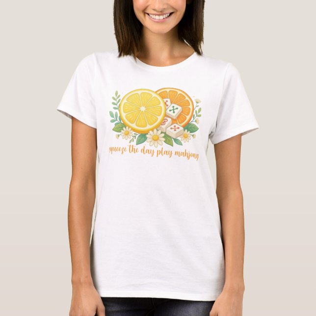 Squeeze The Day Play Mahjong Citrus T-Shirt (Framsida)