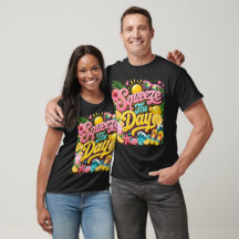 Squeeze The Day Sommar Typografi T-Shirt | Tropisk