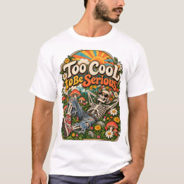 Squelette Cool dans un Jardin Fleuri T Shirt