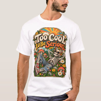Squelette Cool dans un Jardin Fleuri T Shirt