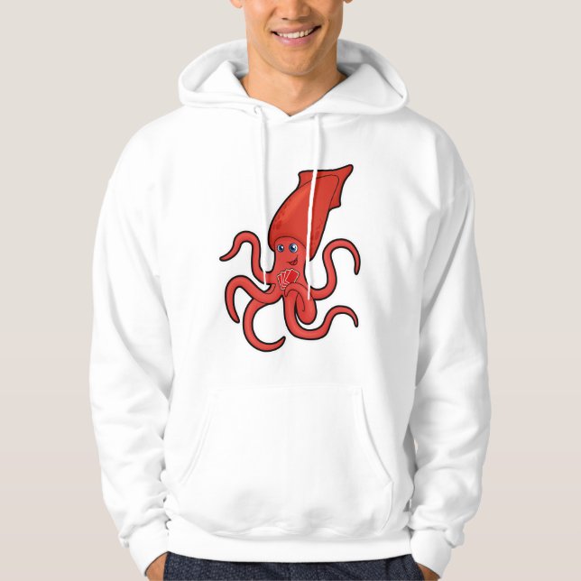 Squid at Poker med Poker-kort Hoodie (Framsida)