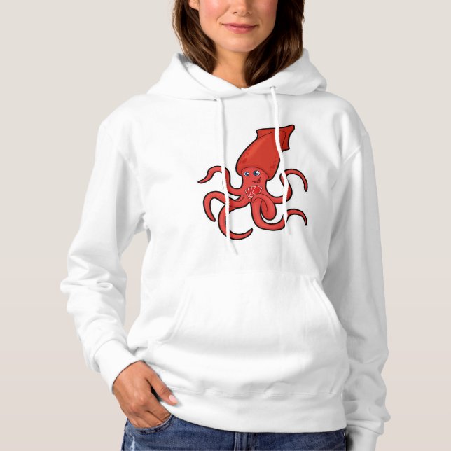 Squid at Poker med Poker-kort T Shirt (Framsida)