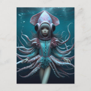 Squid Fashions AI-genererad konst Vykort