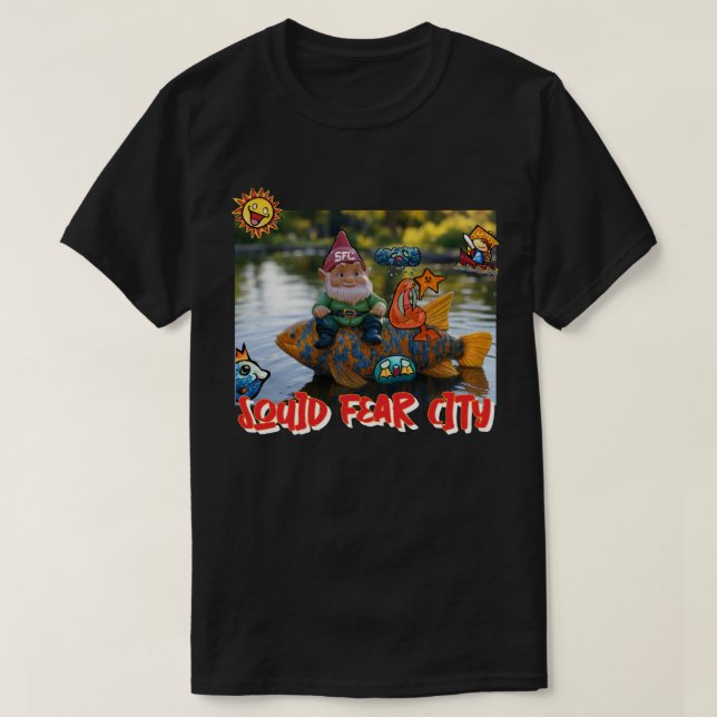 Squid Fear City Gnome Edition T Shirt (Design framsida)