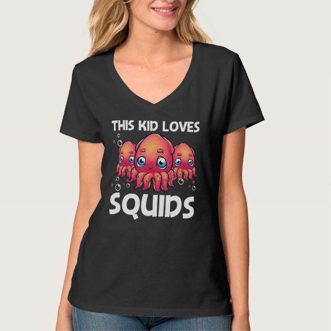 Squid För barn Boys Octopus Shore Kraken Costume T Shirt (Framsida)