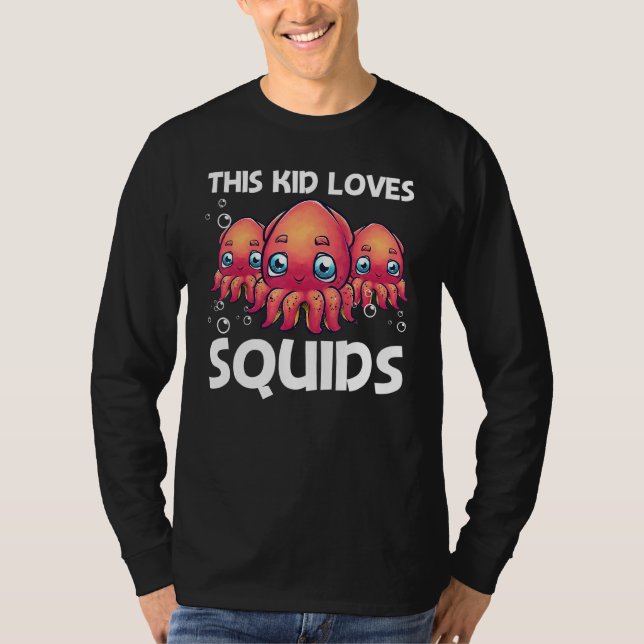 Squid För barn Boys Octopus Shore Kraken Costume T Shirt (Framsida)