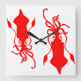 Squid Fyrkantig Klocka