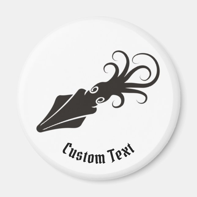 Squid Icon Black Magnet (Framsidan)