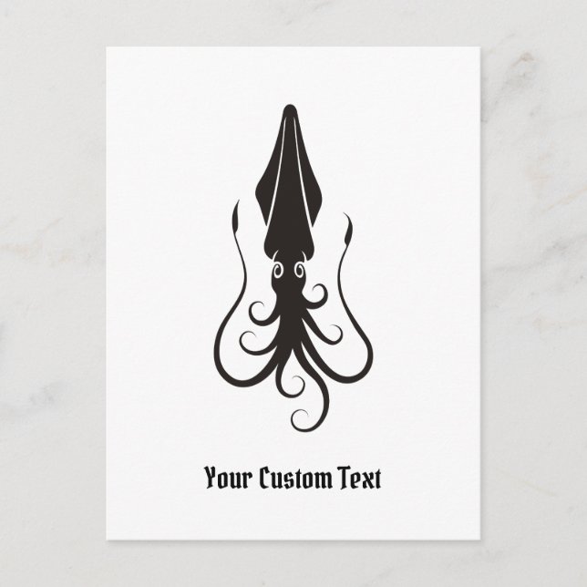 Squid Icon Black Vykort (Framsida)