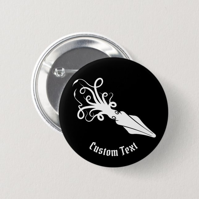 Squid Icon White Knapp (Framsida & baksida)