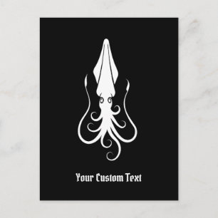 Squid Icon White Vykort