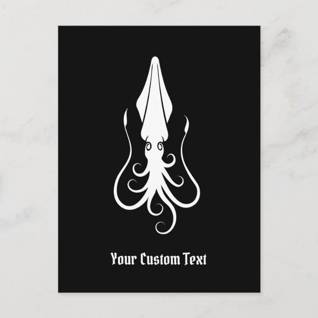 Squid Icon White Vykort (Framsida)