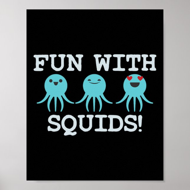 Squid Marine Biolog Teacher Student Gift Poster (Framsidan)