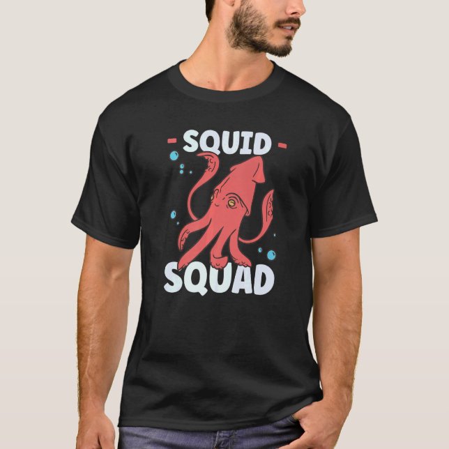 Squid Octopus Squid Marine Biolog 2 T Shirt (Framsida)