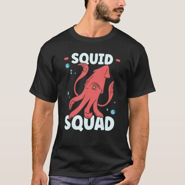 Squid Octopus Squid Marine Biolog 3 T Shirt (Framsida)