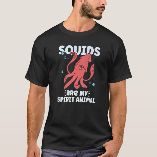 Squid Octopus Squid Marine Biolog T Shirt (Framsida)