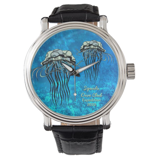 Squid - Sea life - Anpassade Wrist Watch Armbandsur (Framsida)