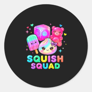 Squid squad dumpling kawaii pastell anime födelsed runt klistermärke