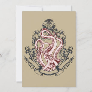 Squid Tentacles ut ur Spegel Lovecraftian Horror Inbjudningar