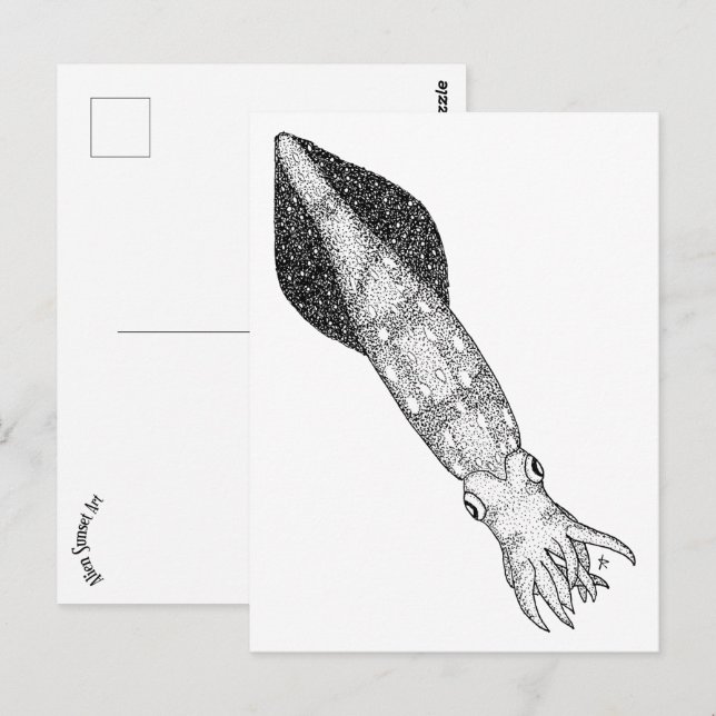 Squid Vykort (Fram/baksida)