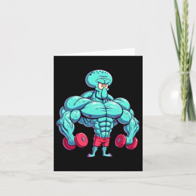 Squidward Gym Sticker Kort (Framsida)