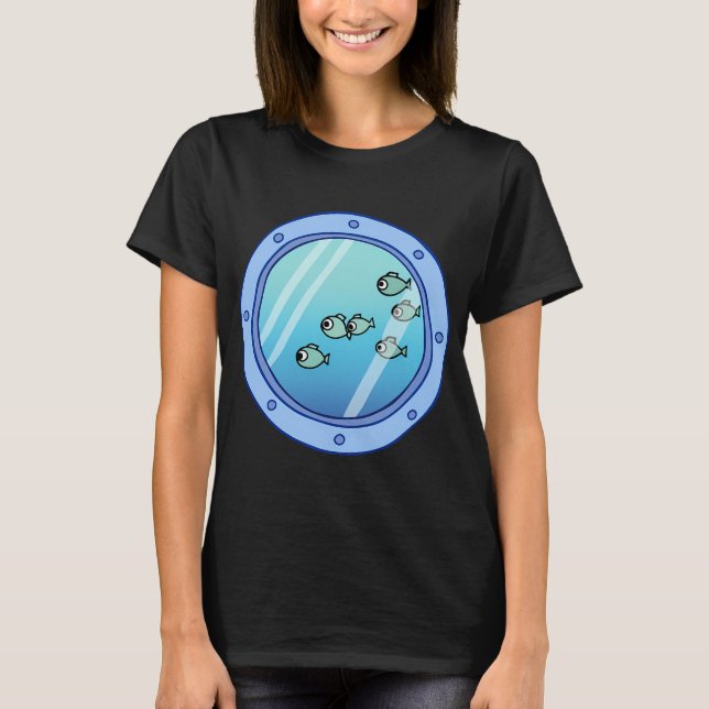 Squidwards fönster Fisk skolas Porthole T Shirt (Framsida)