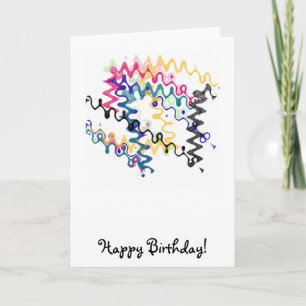 Squiggle Zigzags Grattis på födelsedagen-kort Kort