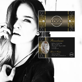 Squiggled Jewels Logotyp och foto (Luxury Black Gu Visitkort
